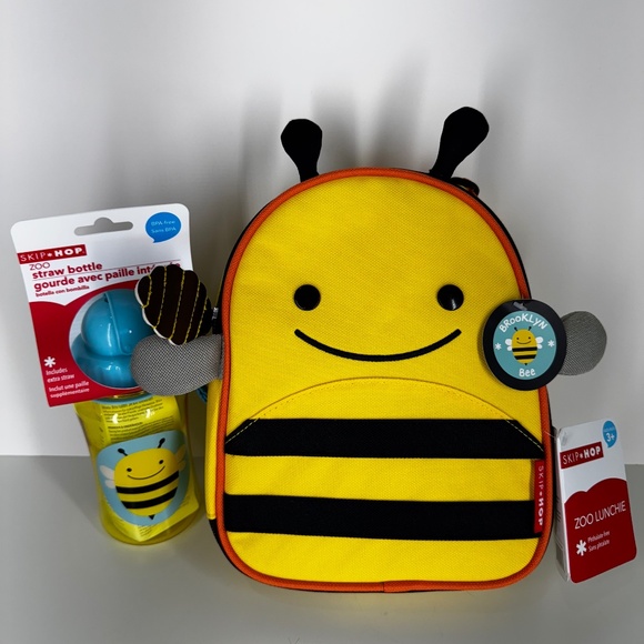 Skip Hop Zoo Bee Lunch Box & Straw Bottle Set – Toddler Lunch Essentials - Picture 1 of 8